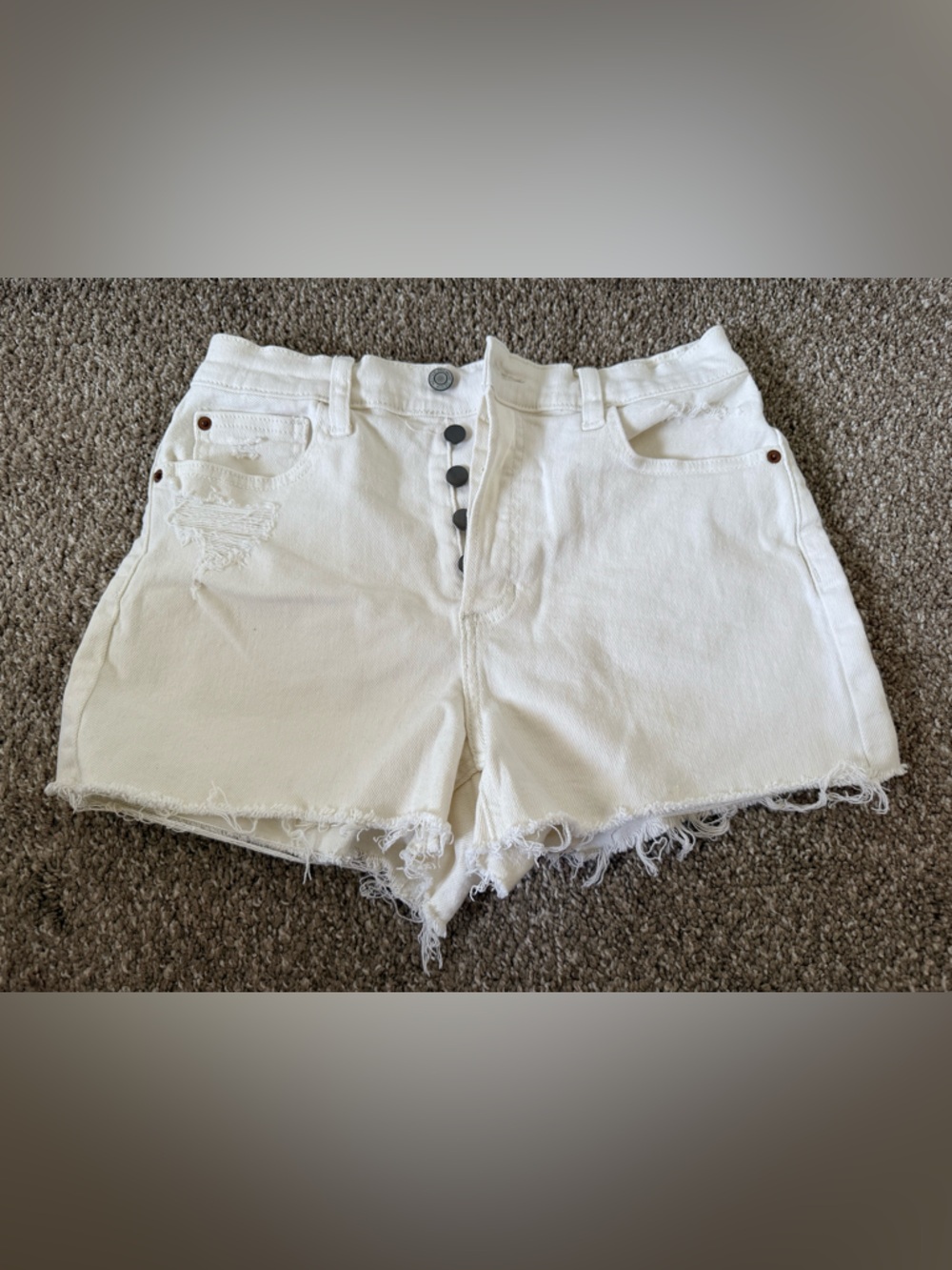 NECTAR Clothing ( Cello) Women’s White Distressed Denim Shorts